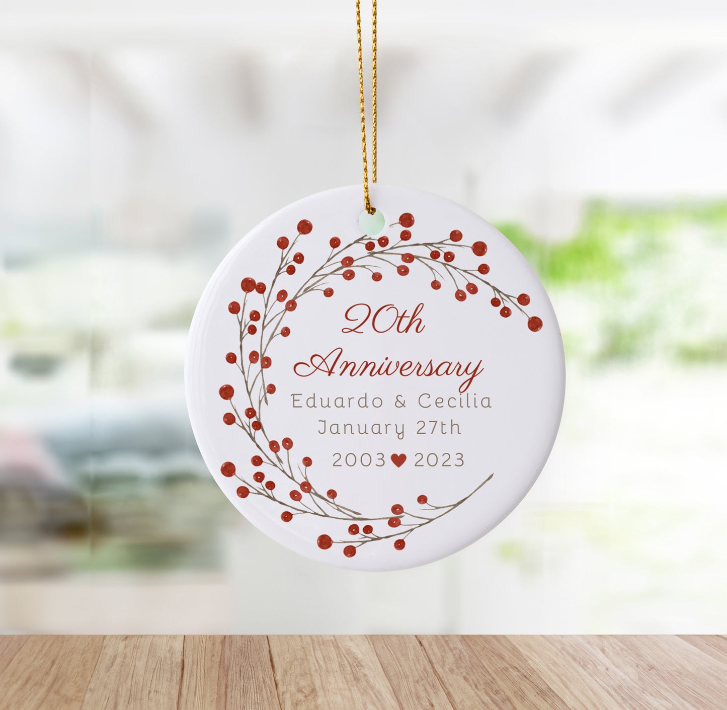 Personalized "20th Anniversary" Ornament