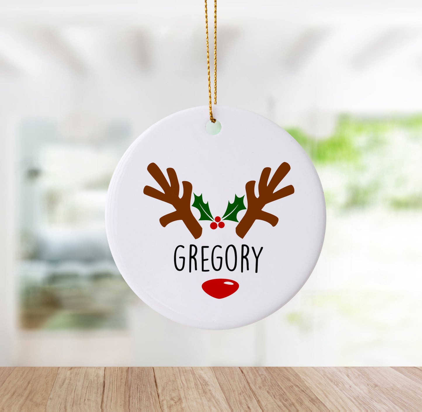 Personalized Reindeer Ornament with Name