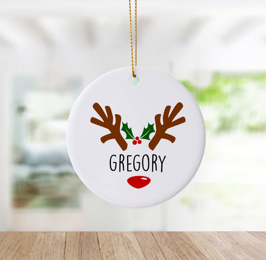 Personalized Reindeer Ornament with Name