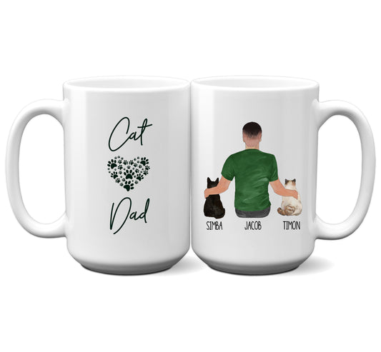 Cat Dad with heart Personalized Mug