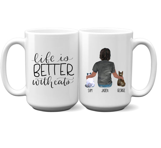 Life Is Better With Cats- Cat Dad Personalized