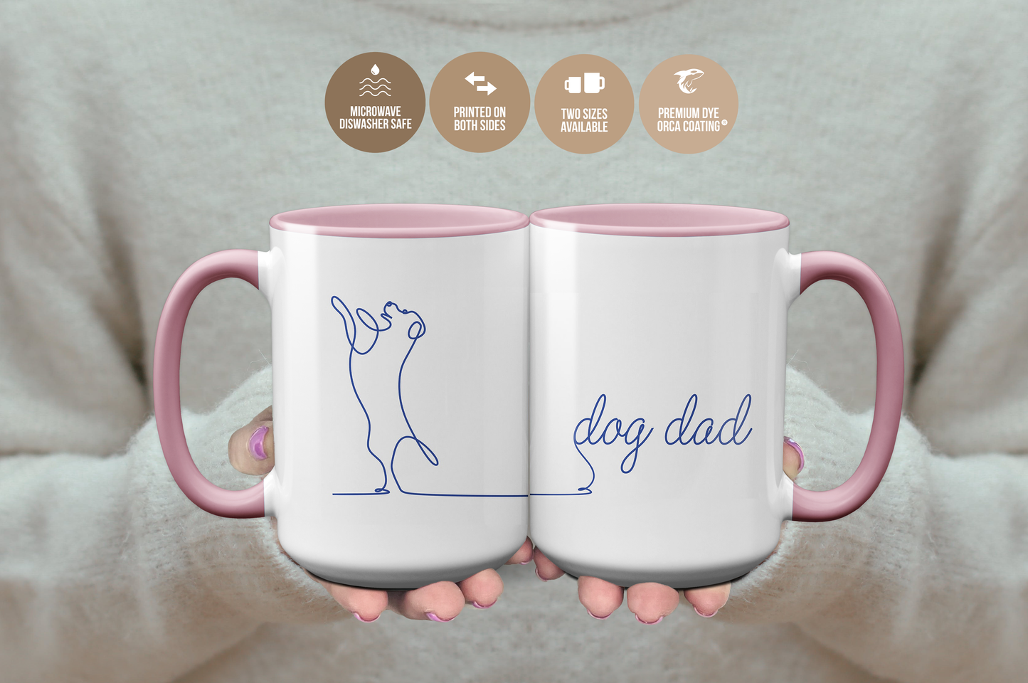 Dog Dad Illustration Mug for Dog Lovers