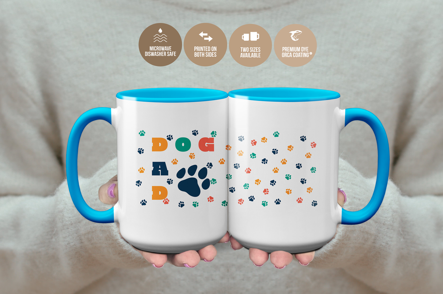 Cute Paw Print Dog Dad Mug