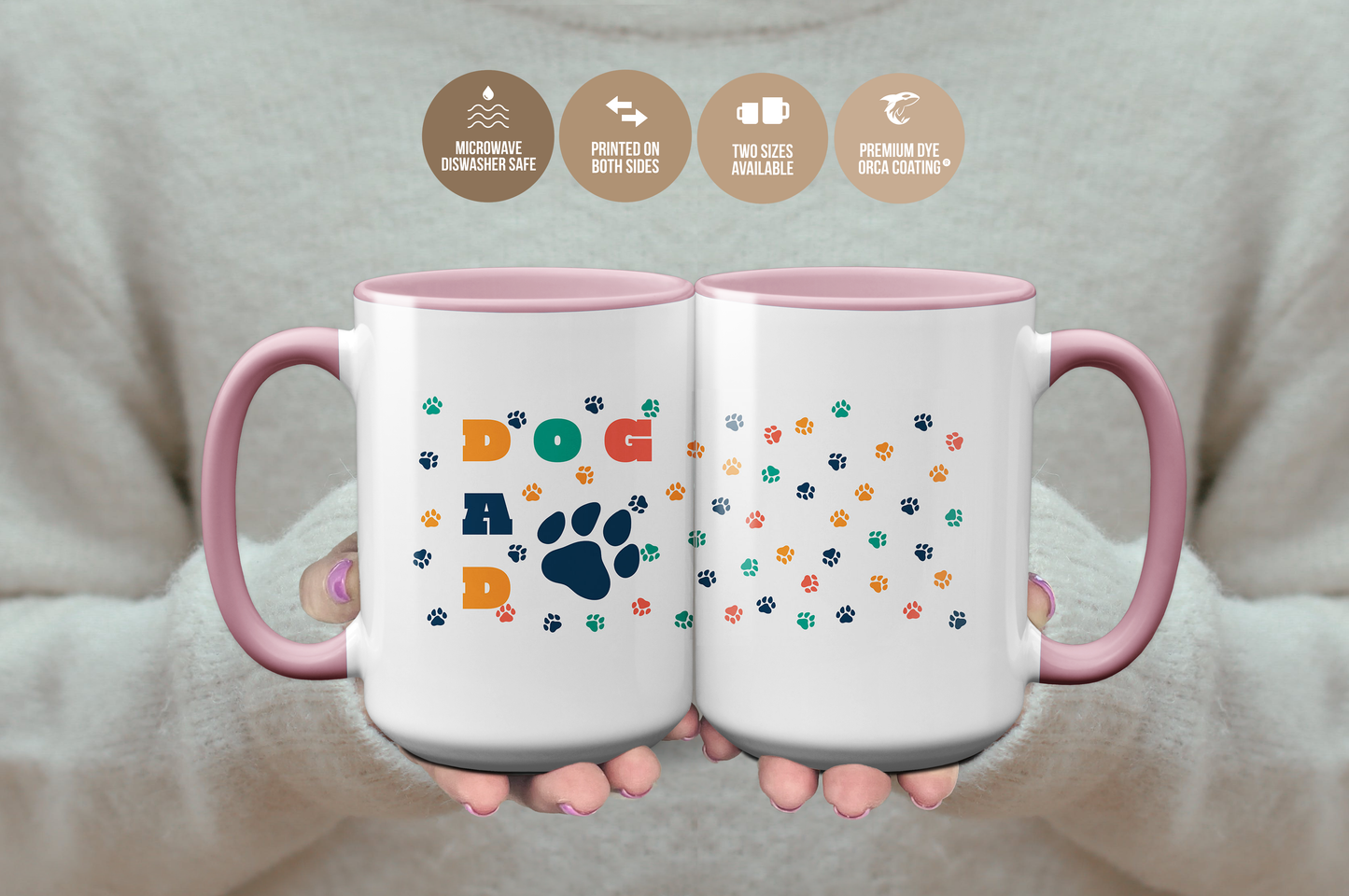 Cute Paw Print Dog Dad Mug