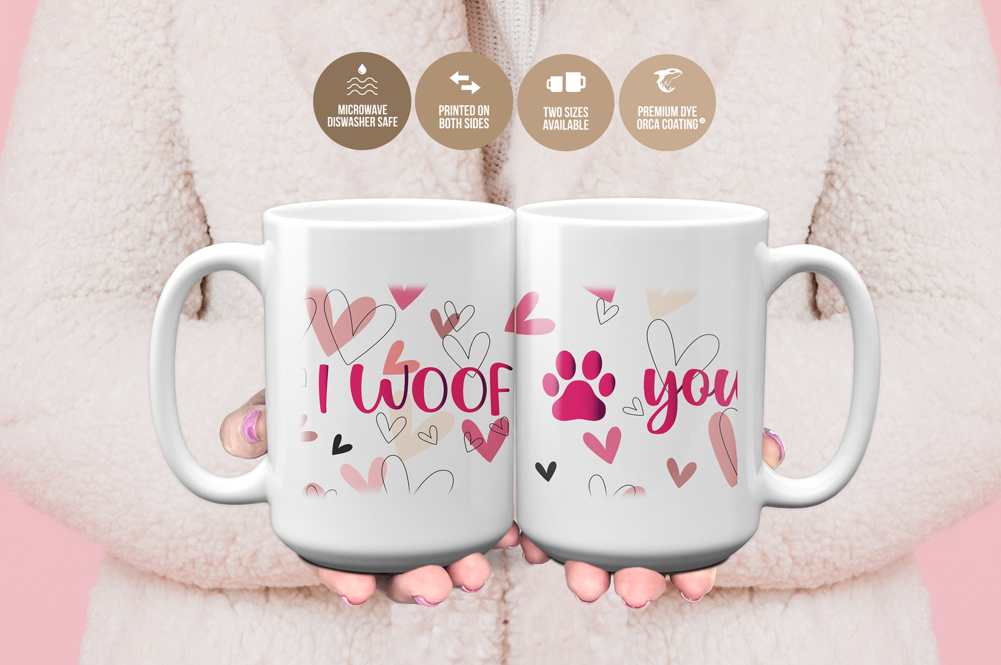 I Woof You Heart Valentine's Day Mug