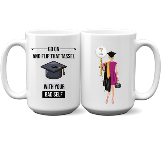 Go On and Flip That Tassel Personalized Mug