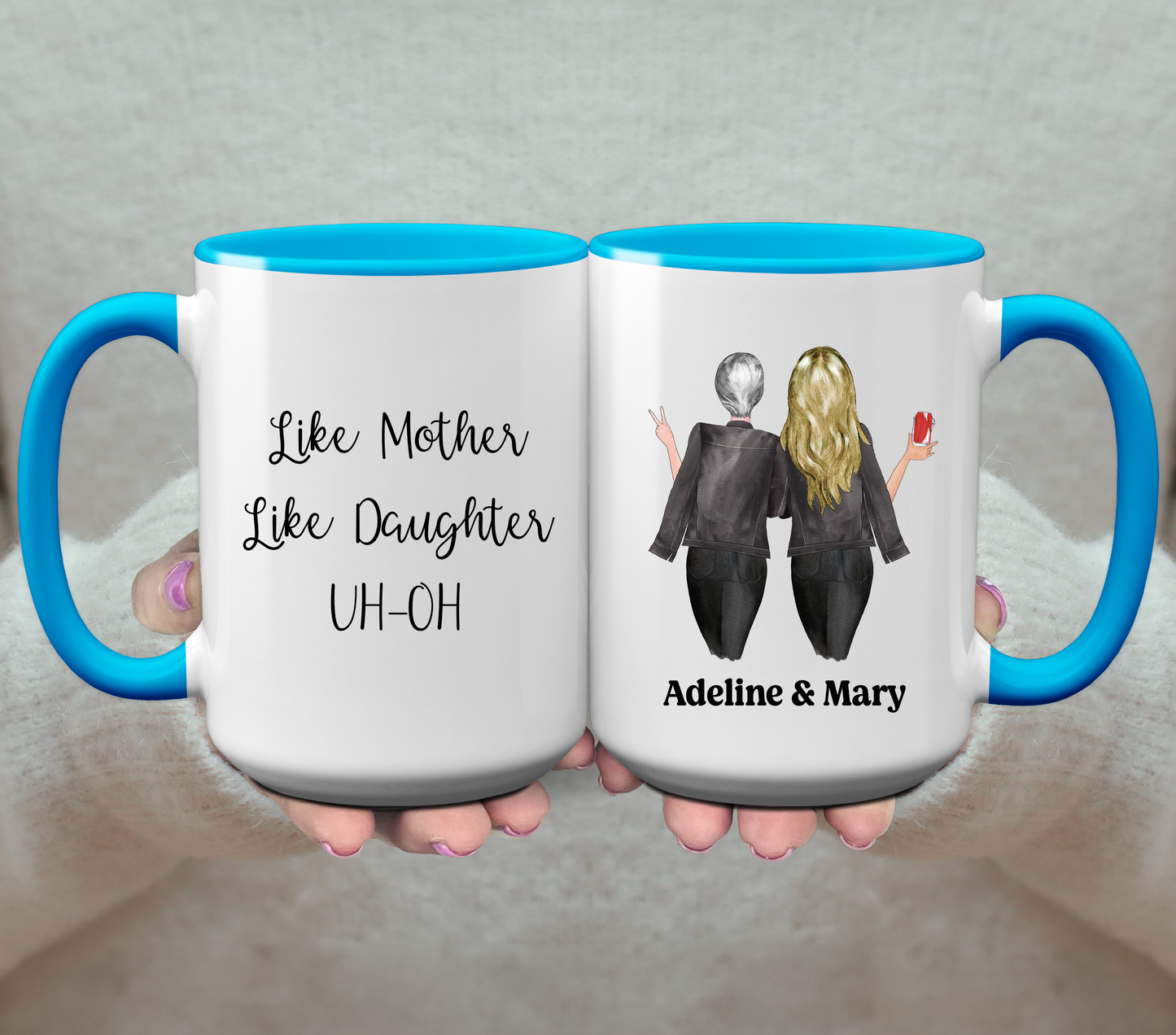 Like Mother Like Daughter UH-OH - Personalized Coffee Mug