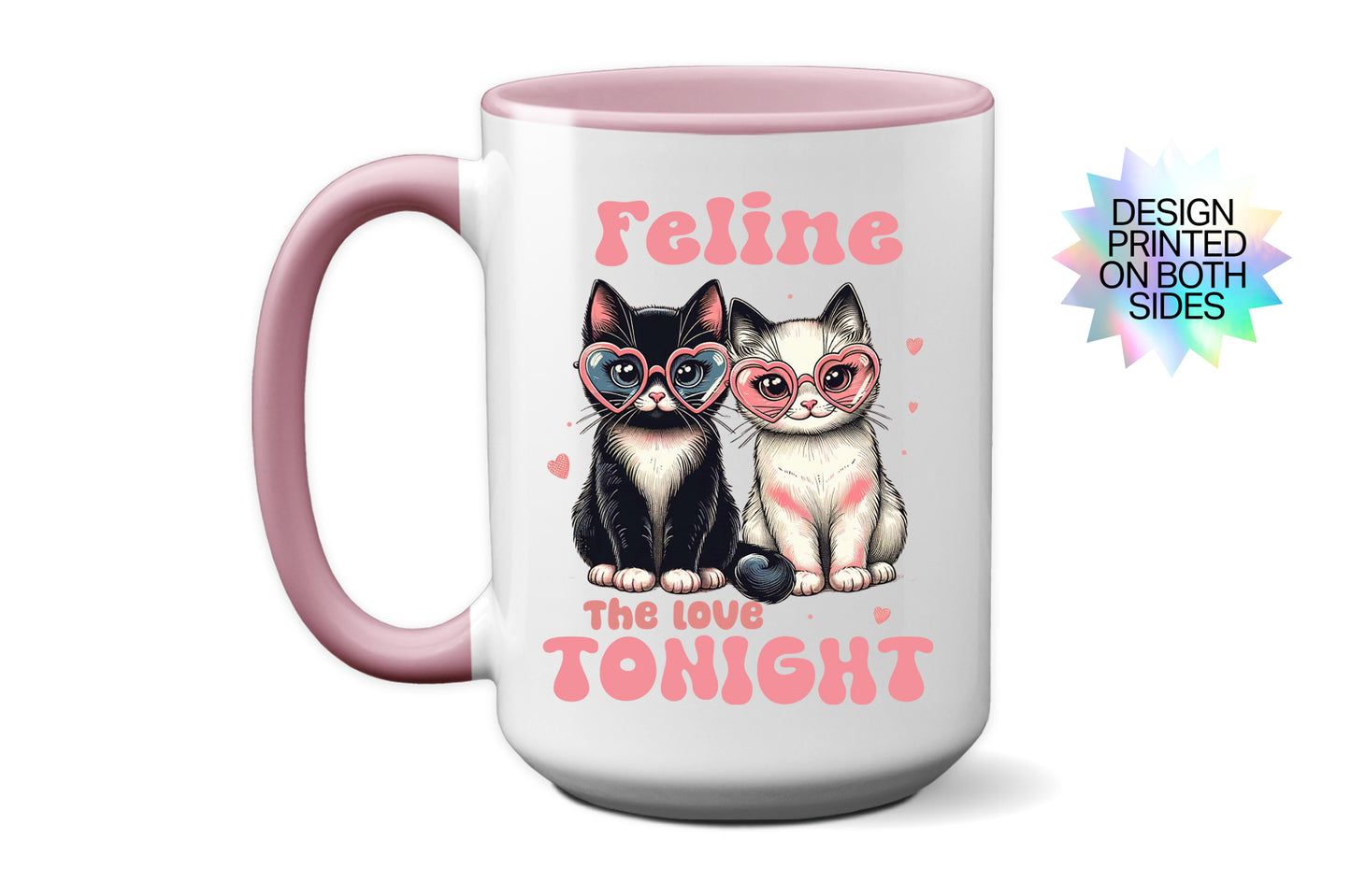 Cat Lover "Feline the Love Tonight" Mug with Cats