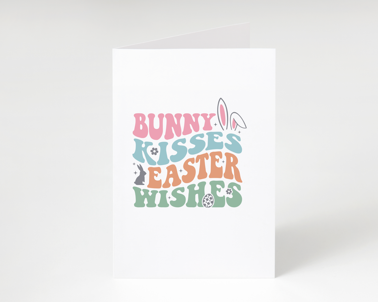 Cute "Bunny Kisses & Easter Wishes" Easter Greeting Card