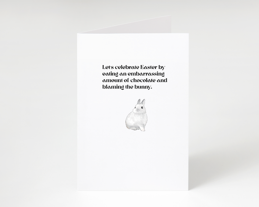 Funny "Blame the Bunny" Easter Card