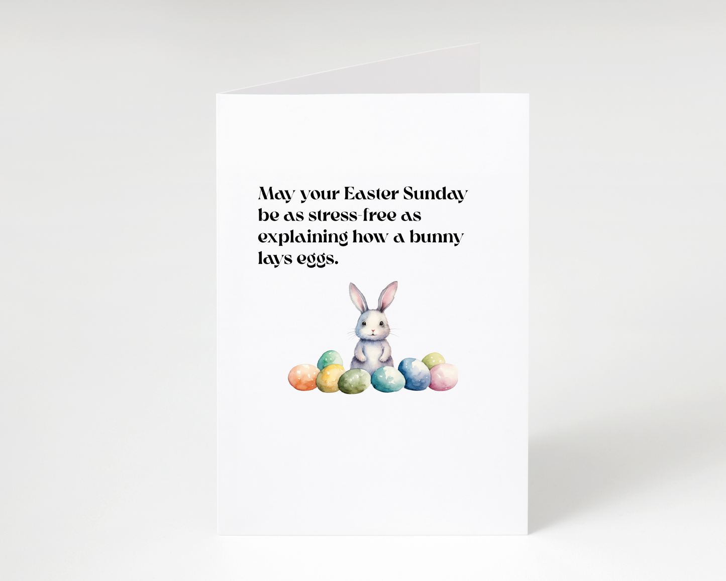 Funny "Bunny Lays Eggs" Easter Greeting Card