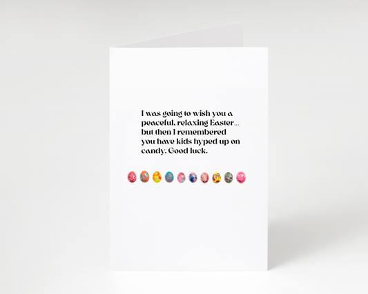 Funny "Kids Hyped Up On Sugar" Easter Card