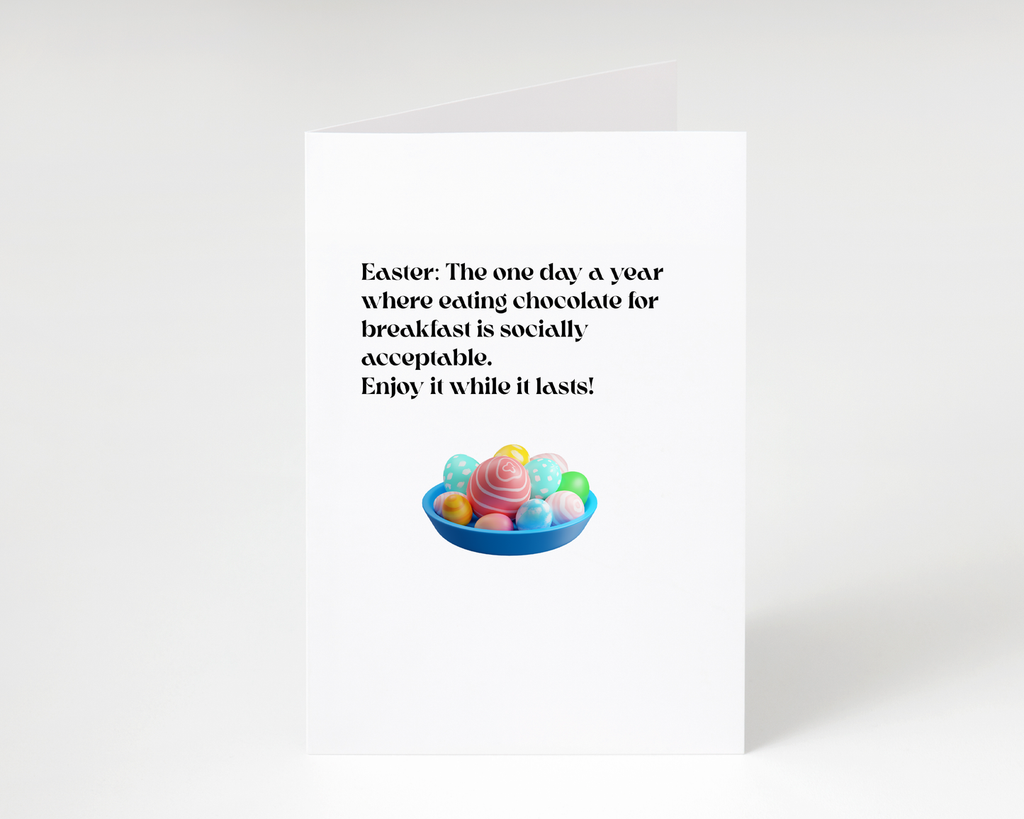 Funny "Chocolate For Breakfast" Easter Card