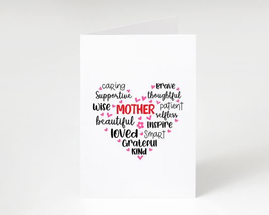 Happy Mother's Day "Caring, Brave, Wise Mother" Card