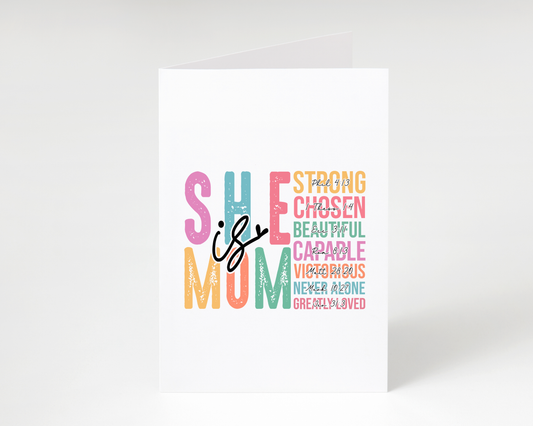 Happy Mother's Day "She Is Mom Bible Verse" Card