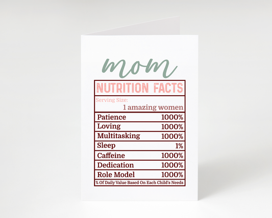 Happy Mother's Day "Mom Nutrition Facts" Card