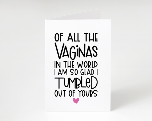 Funny Mother's Day "Of All The Vaginas.." Card