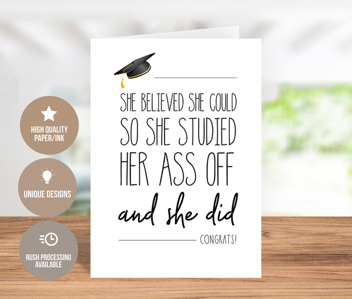 She Believed She Could Graduation Card
