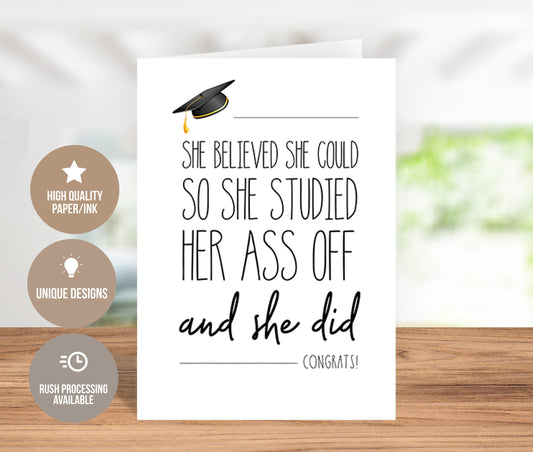 She Believed She Could Graduation Card