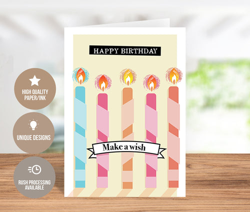 Happy Birthday Make A Wish Greeting Card