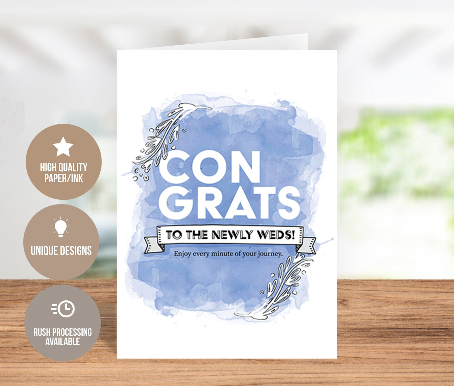 Congrats To The Newly Weds! Enjoy Every Minute Of Your Journey Greeting Card