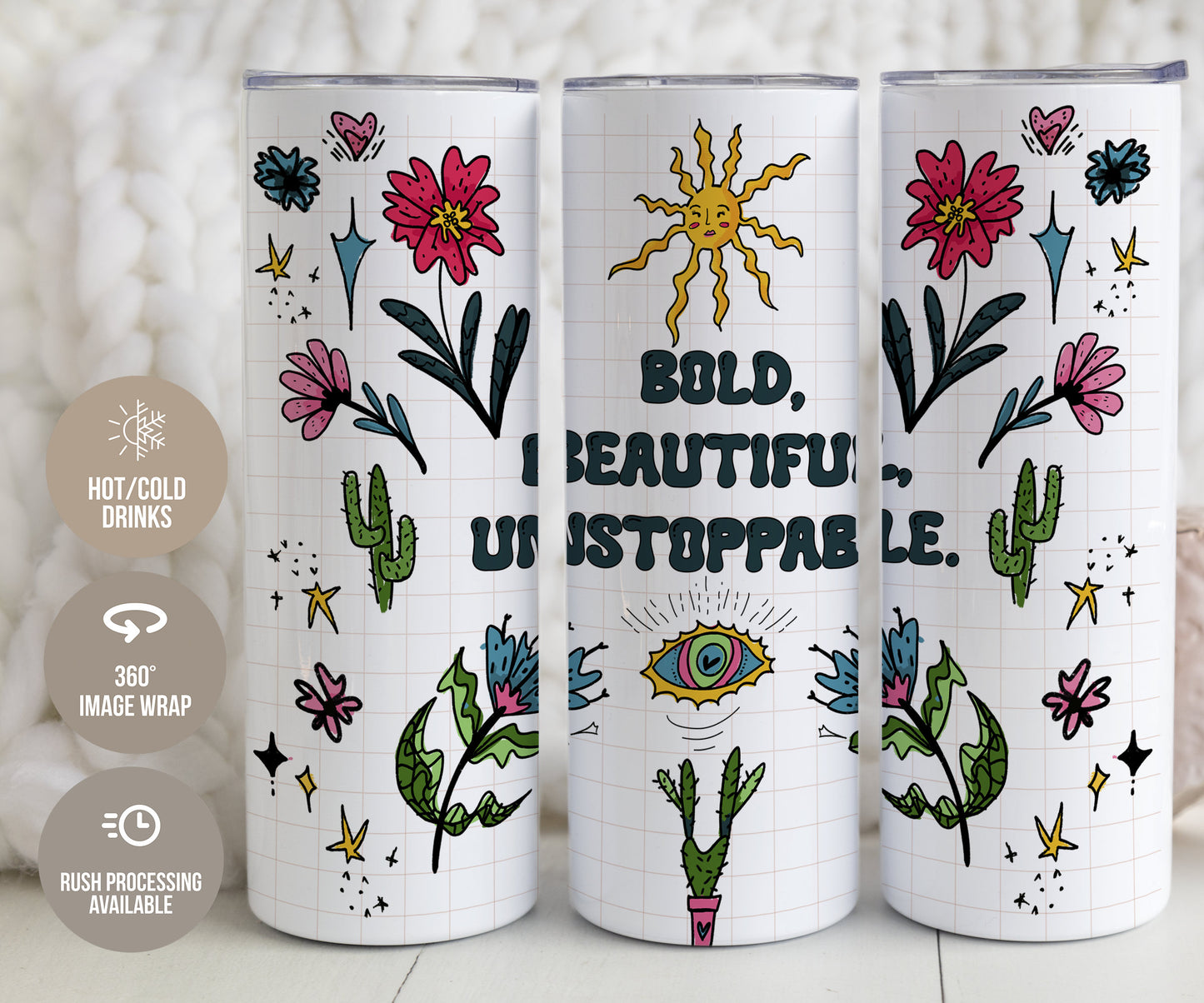 Bold, Beautiful, Unstoppable Women's Day Tumbler