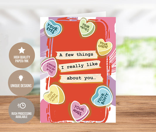 A Few Things I Really Like About You... Greeting Card
