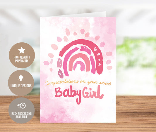 Congratulations On Your Sweet Baby Girl Greeting Card