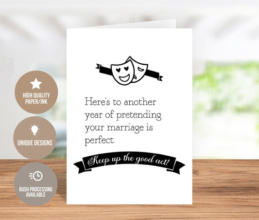 Here's To Another Year Humorous Anniversary Card