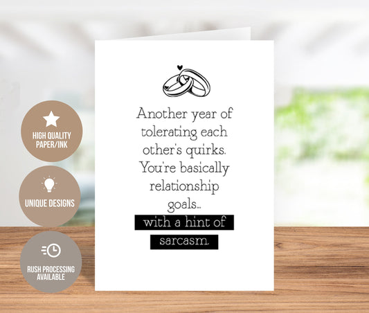 Relationship Goals...with a Hint of Sarcasm Greeting Card