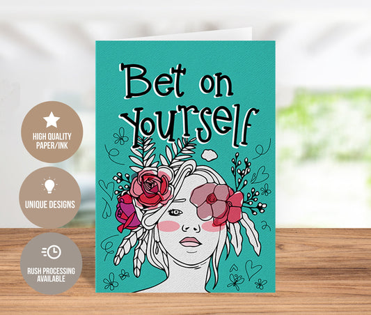 Bet on Yourself Motivational Greeting Card