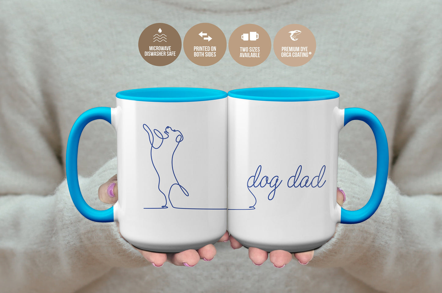 Dog Dad Illustration Mug for Dog Lovers