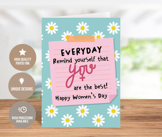 You Are The Best! Happy Women's Day Greeting Card