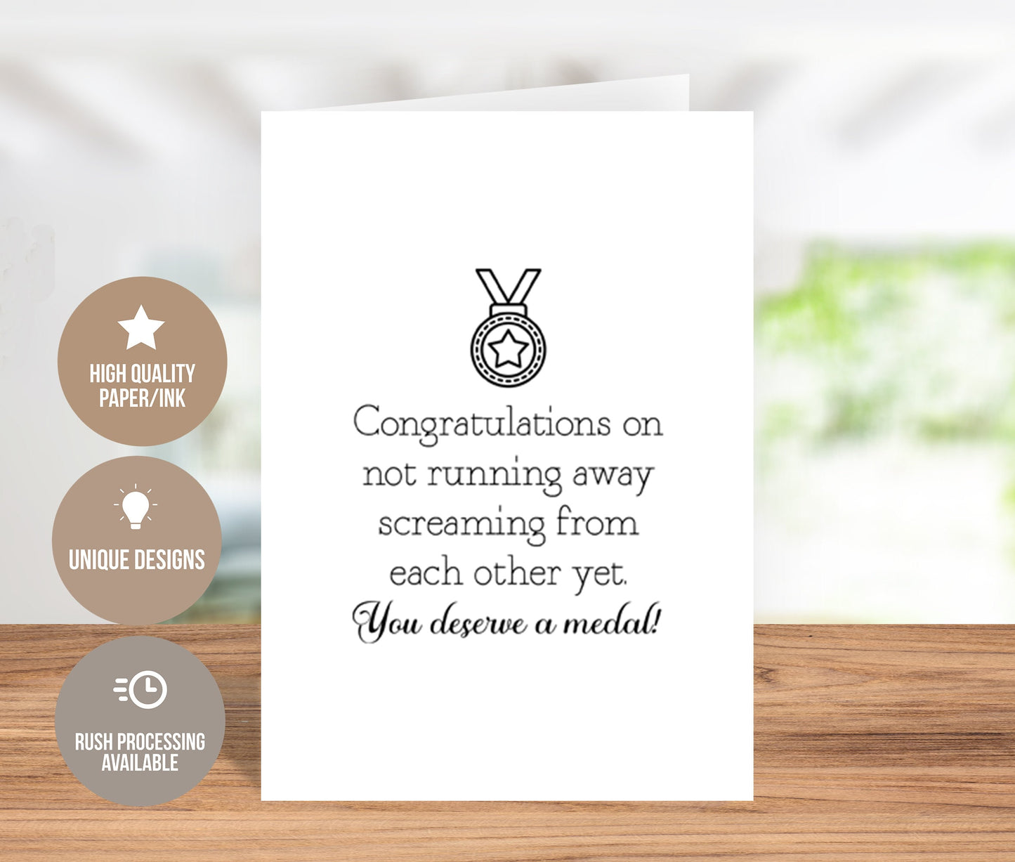 You Deserve a Medal! Funny Relationship Greeting Card