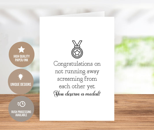 You Deserve a Medal! Funny Relationship Greeting Card