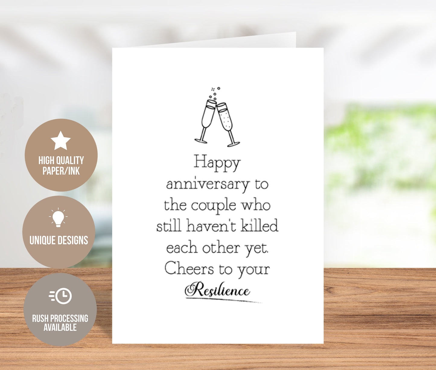 Cheers to Your Resilience Anniversary Card