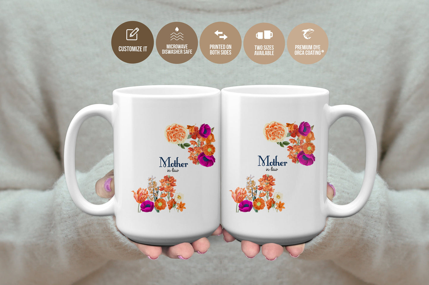 Floral Mother In Law Mug
