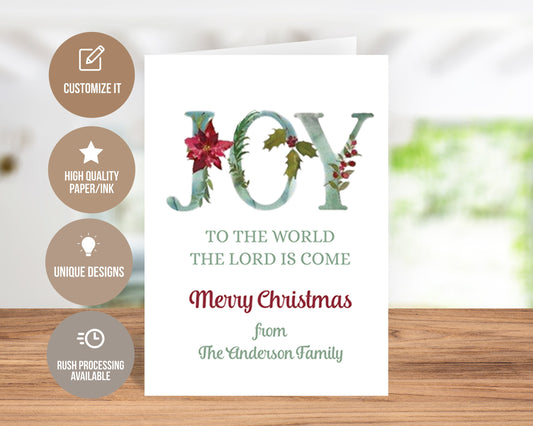 Joy To The World The Lord Is Come Custom Christmas Card