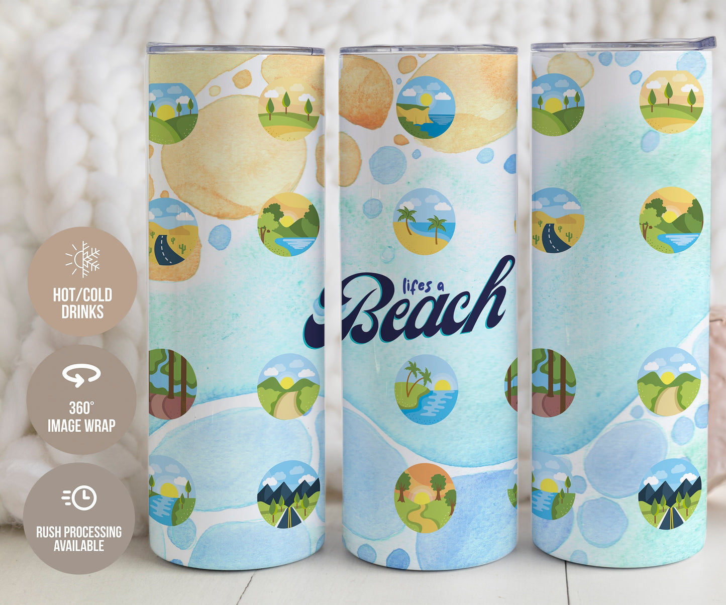"Lifes a Beach" Vacation Tumbler
