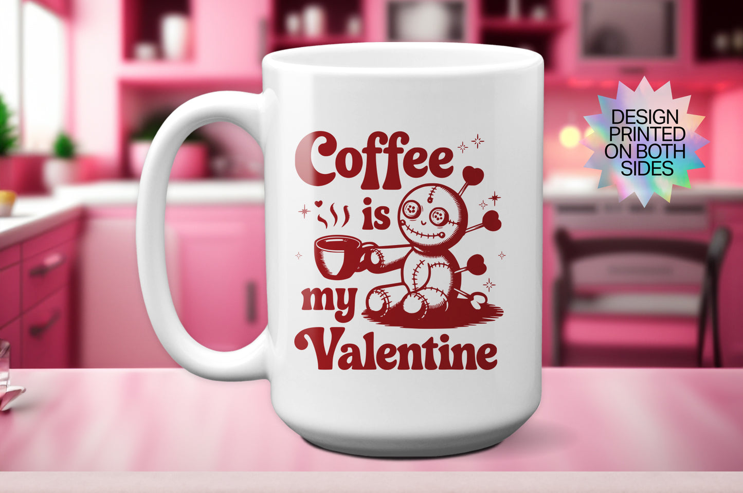 Cute "Coffee Is My Valentine" Voodoo Doll Mug