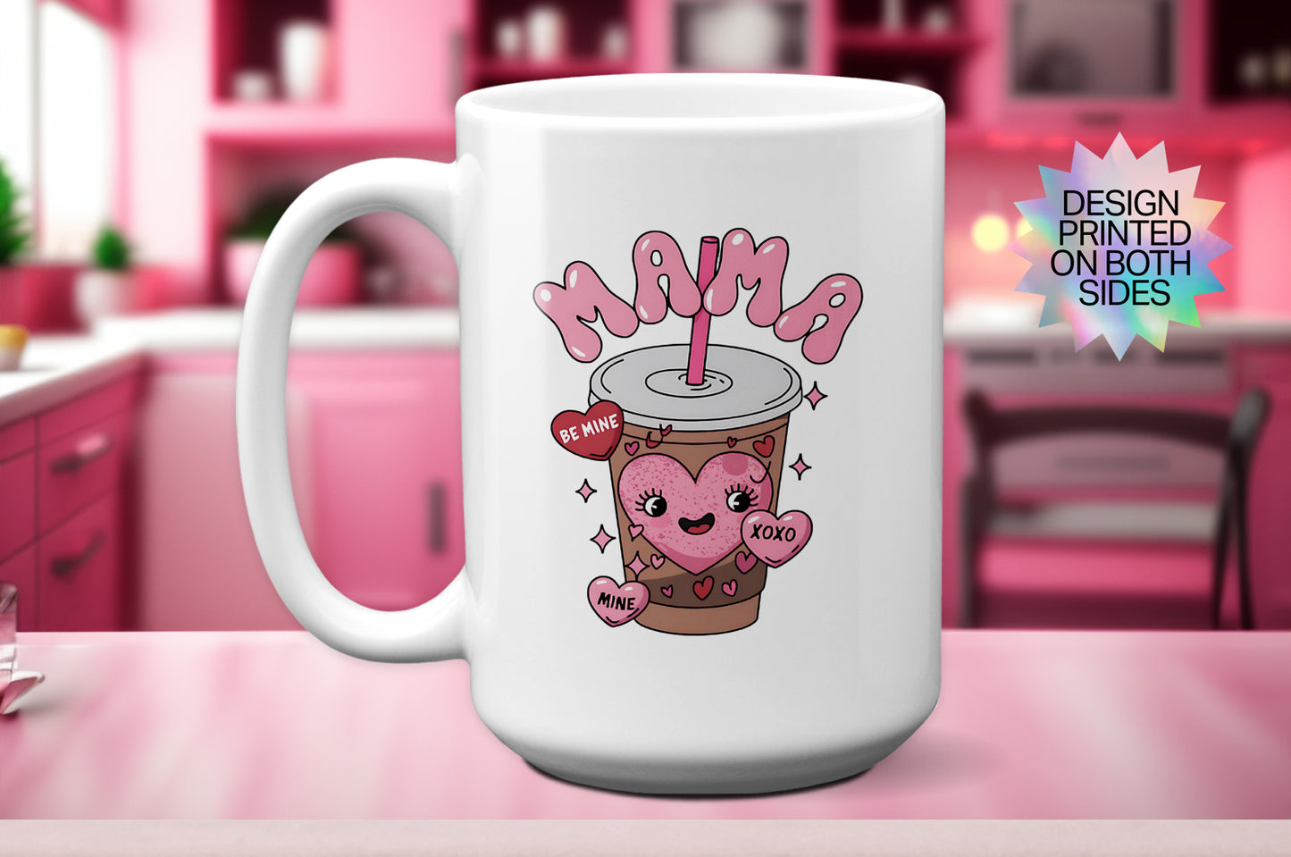 Fun "Mama’s Iced Coffee Love" Valentine’s Day Mug