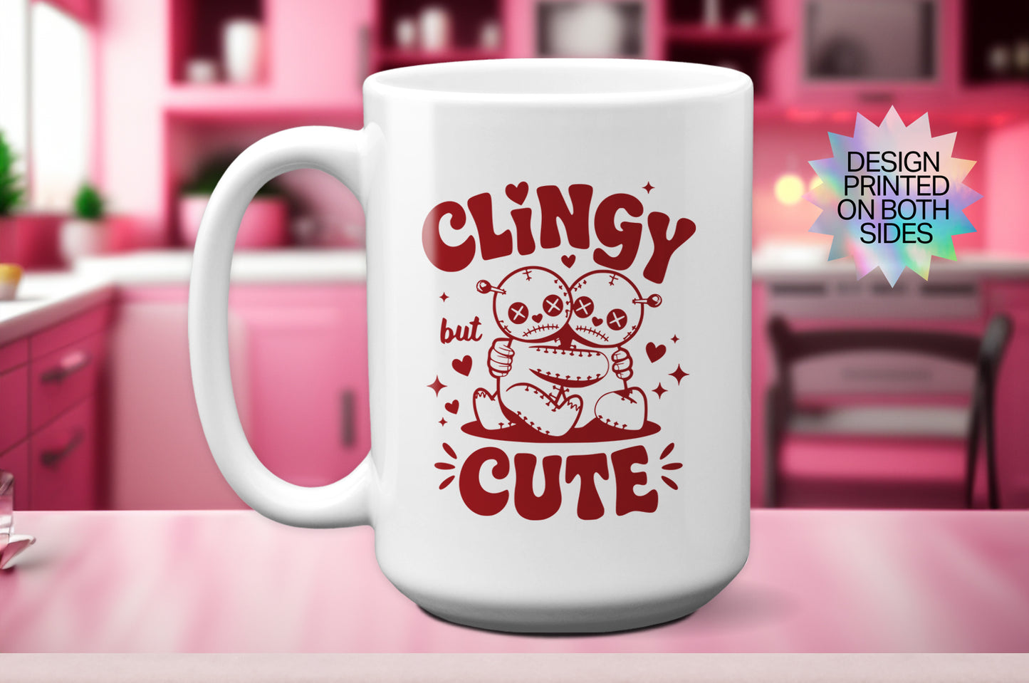 Fun "Clingy but Cute" Voodoo Doll Valentine’s Day Mug
