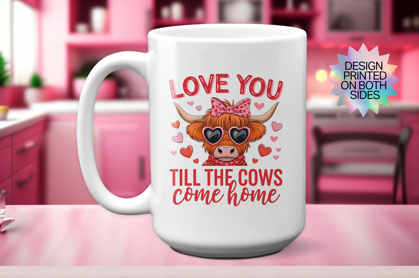 Cute "Love You Till the Cows Come Home" Cow Valentine’s Day Mug