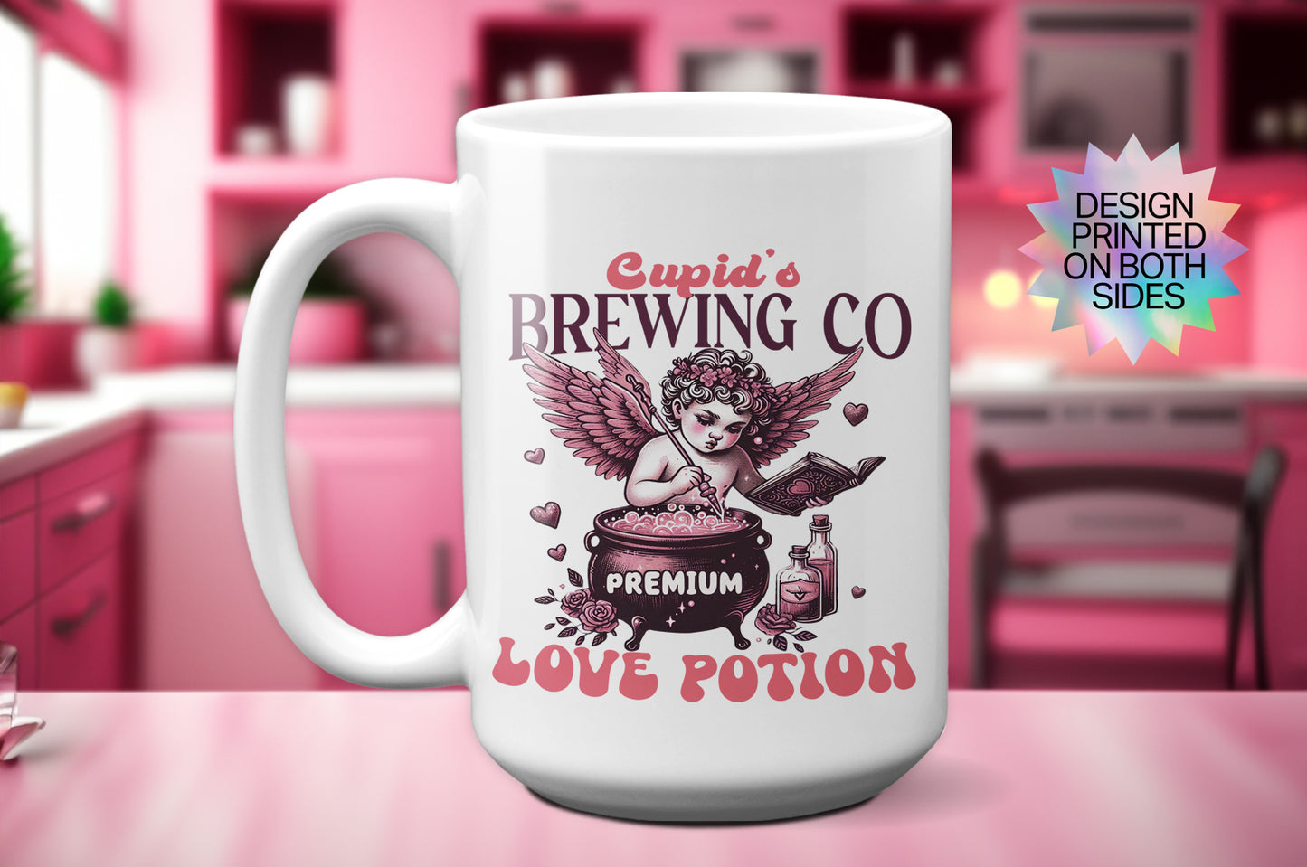 Cute "Cupid’s Brewing Co." Valentines Mug