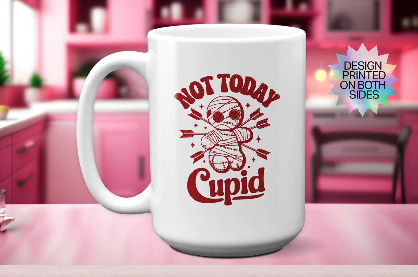 Fun "Not Today, Cupid" - Voodoo Doll Valentine’s Day Mug