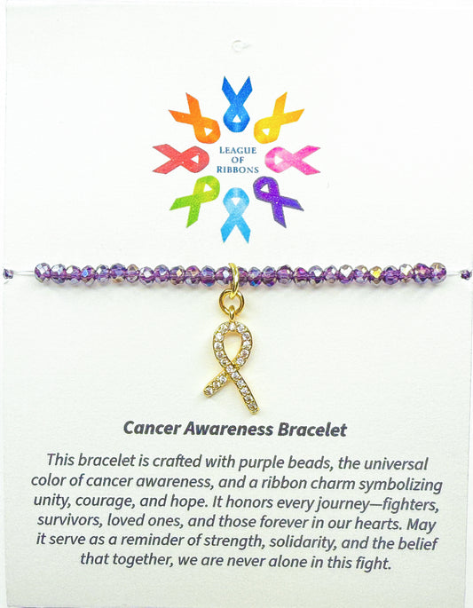 Purple Cancer Awareness Bracelet