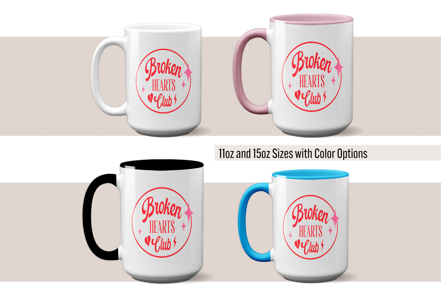 Fun "Broken Hearts Club" - Valentine’s Day Mug