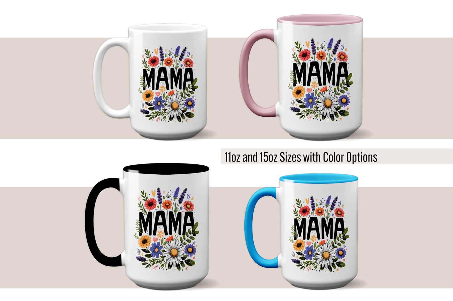 Mother's Day "Mama" Floral Mug