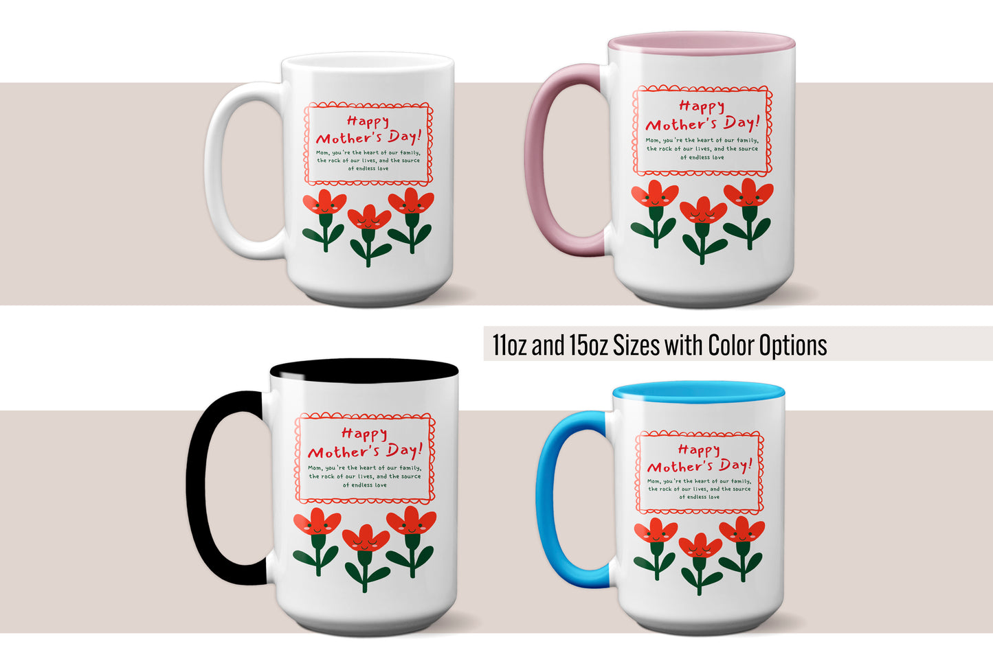 Floral Happy Mother's Day "Heart Of Our Family" Mug