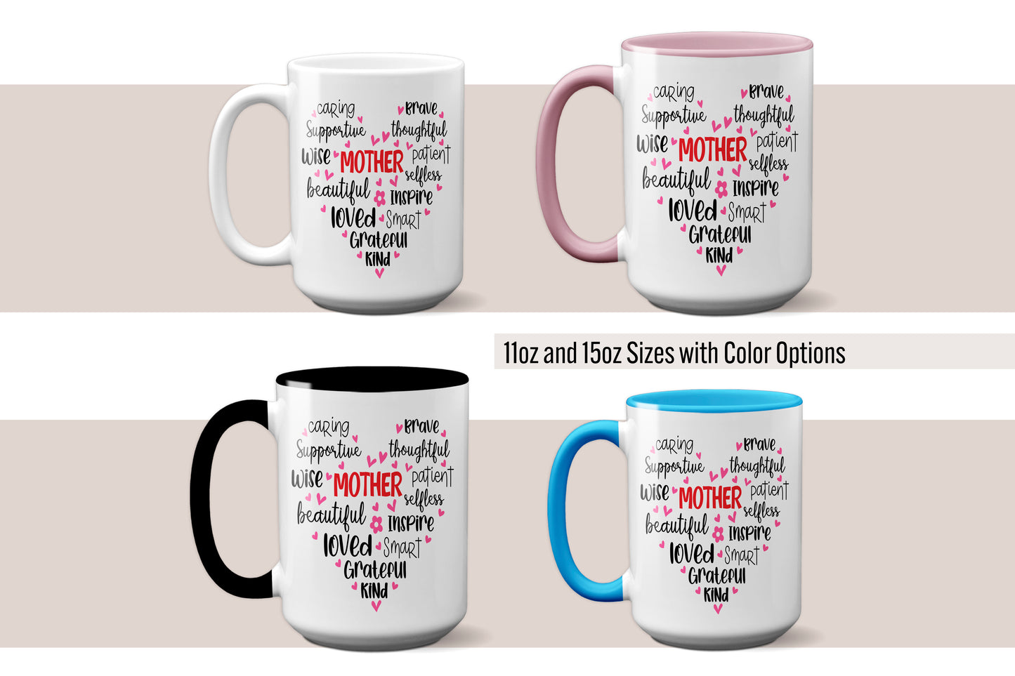 Heart "Word Cloud" Mother's Day Mug